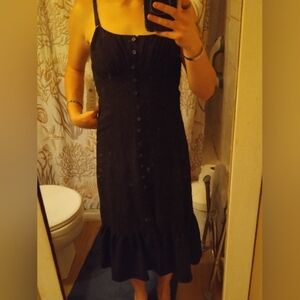 Elegant Black Button-Down Dress